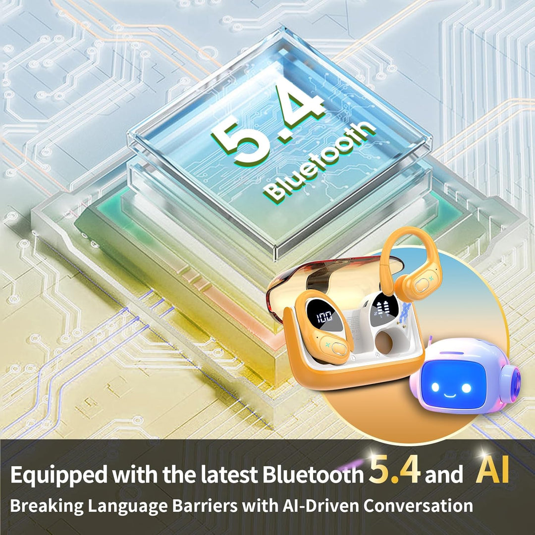 AI Kopfhörer Übersetzer, 3-in-1Bluetooth 5.4 Echtzeit Sprachübersetzer Kopfhörer 164 Sprachen mit Ap