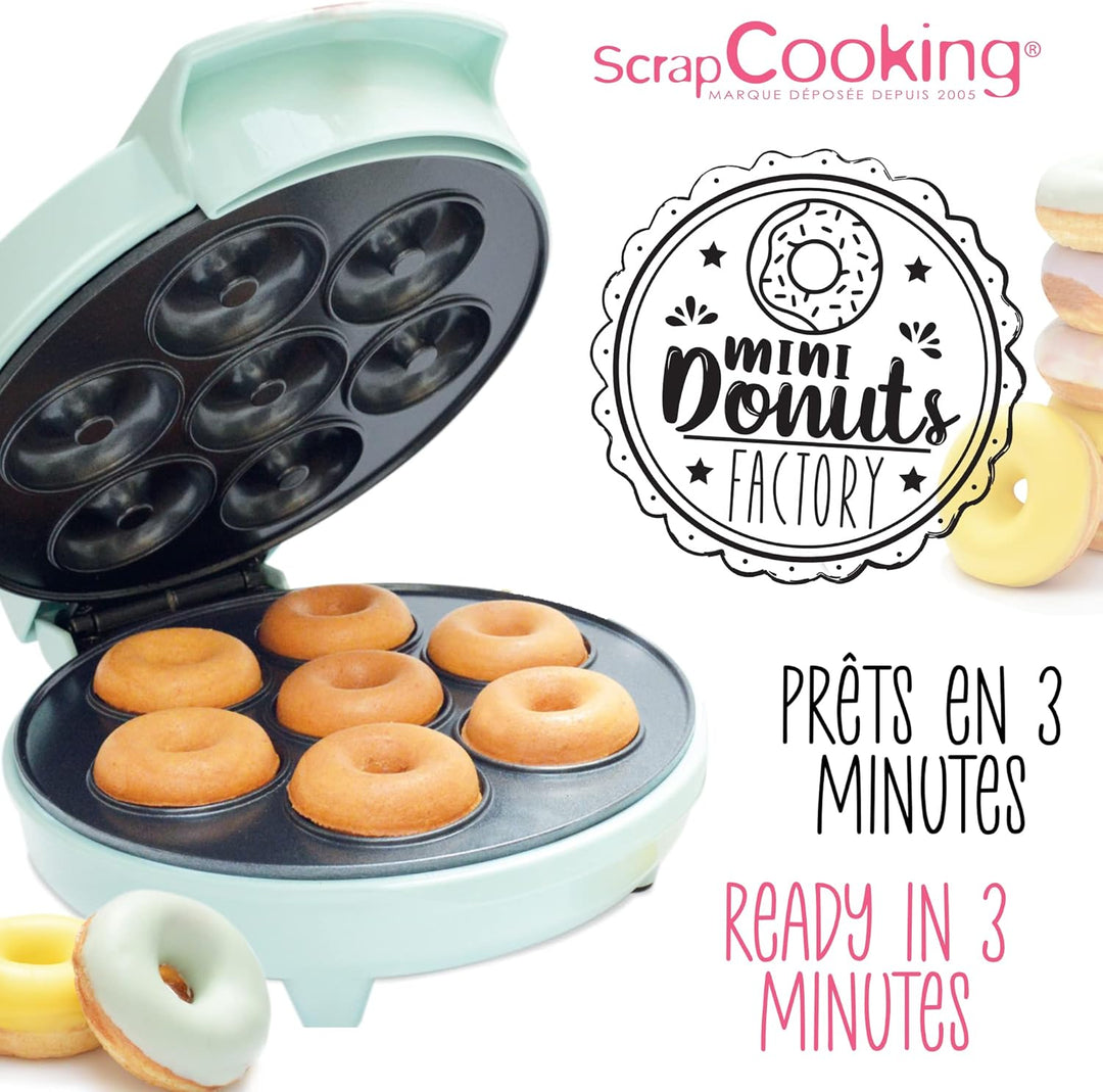 ScrapCooking - Mini Donuts Factory - Donut Maker - Donut Maschine - Mit Antihaft-Heizplatte - Gesche