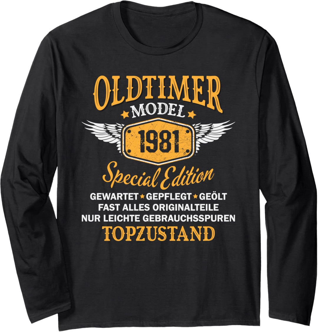 Oldtimer Jahrgang 1981, 40 Geburtstag Mann Geschenk, Damen Langarmshirt