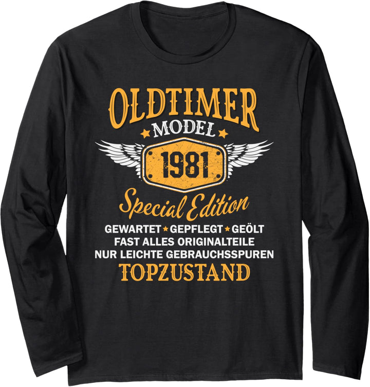 Oldtimer Jahrgang 1981, 40 Geburtstag Mann Geschenk, Damen Langarmshirt