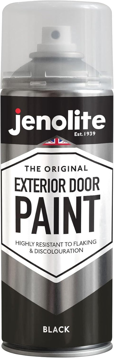 Jenolite Lackspray für Aussentüren, Metall- und Holztüren und Garagentore – Schwarz, 3 x 400 ml (RAL