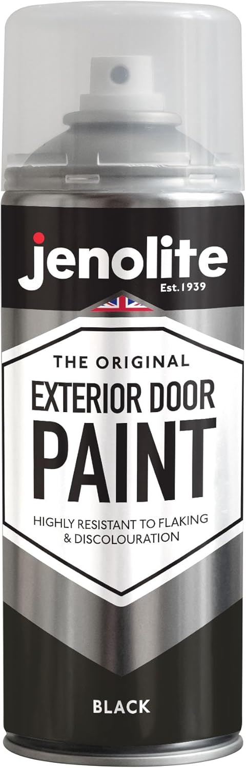 Jenolite Lackspray für Aussentüren, Metall- und Holztüren und Garagentore – Schwarz, 3 x 400 ml (RAL