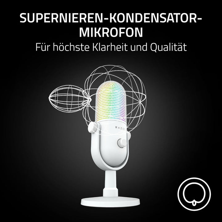Razer Seiren V3 Chroma - RGB USB-Mikrofon - Supernieren Kondensator-Mikrofon mit Tap-to-Mute (Reakti