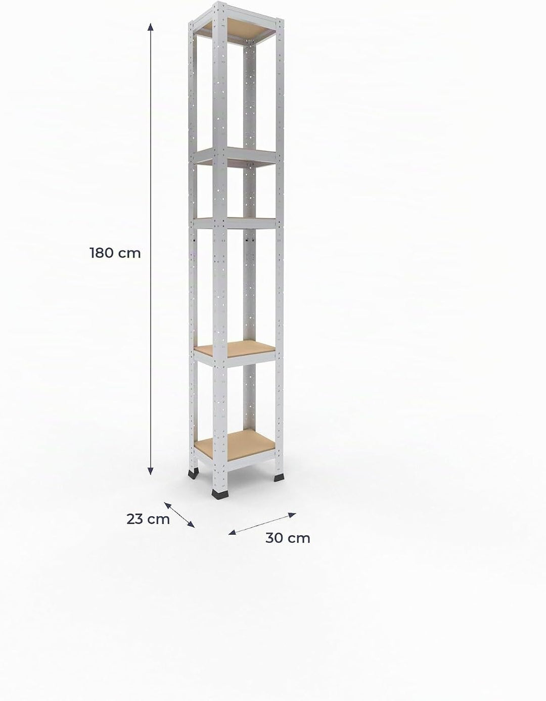 shelfplaza® 180x30x23cm Home Schwerlastregal verzinkt/Metallregal mit 5 Böden/Kellerregal Metall, Ga