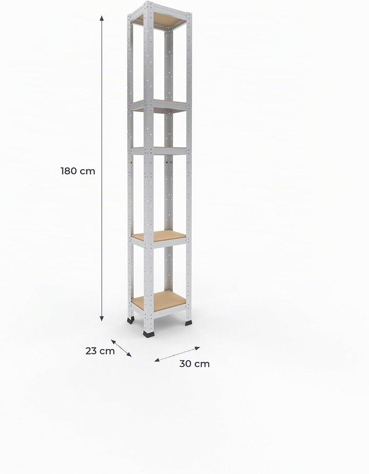 shelfplaza® 180x30x23cm Home Schwerlastregal verzinkt/Metallregal mit 5 Böden/Kellerregal Metall, Ga