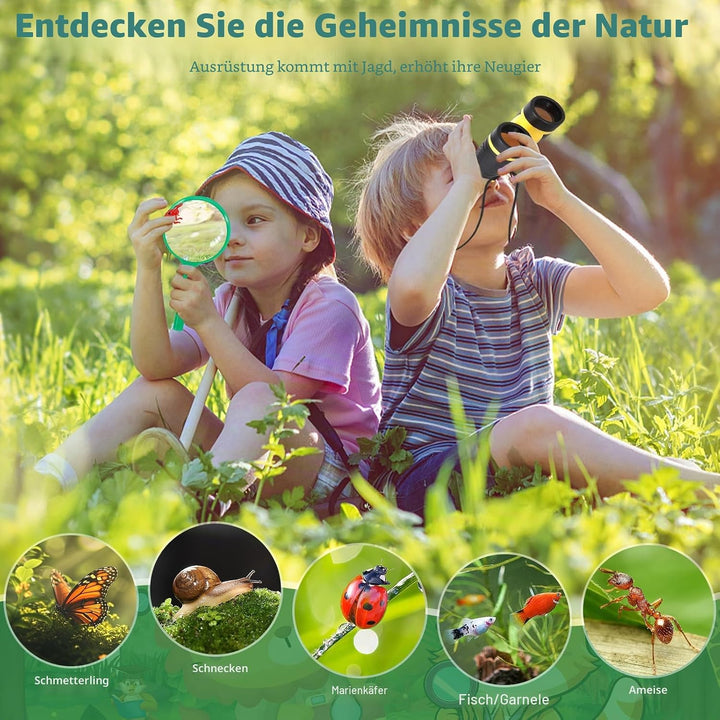 MOYKSRR Forscherset Entdecker für Kinder, Draussen Entdeckerspielzeug Set, Forscherset für Kinder ab