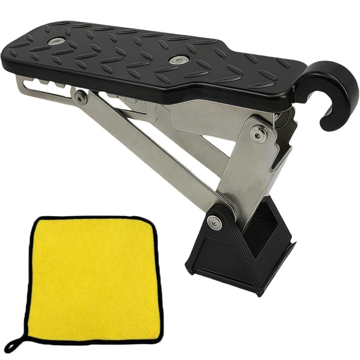 Klappbare Auto Türstufe mit U Haken Verriegelung | Universal, 250kg Tragfähigkeit, Lange Trittbrette
