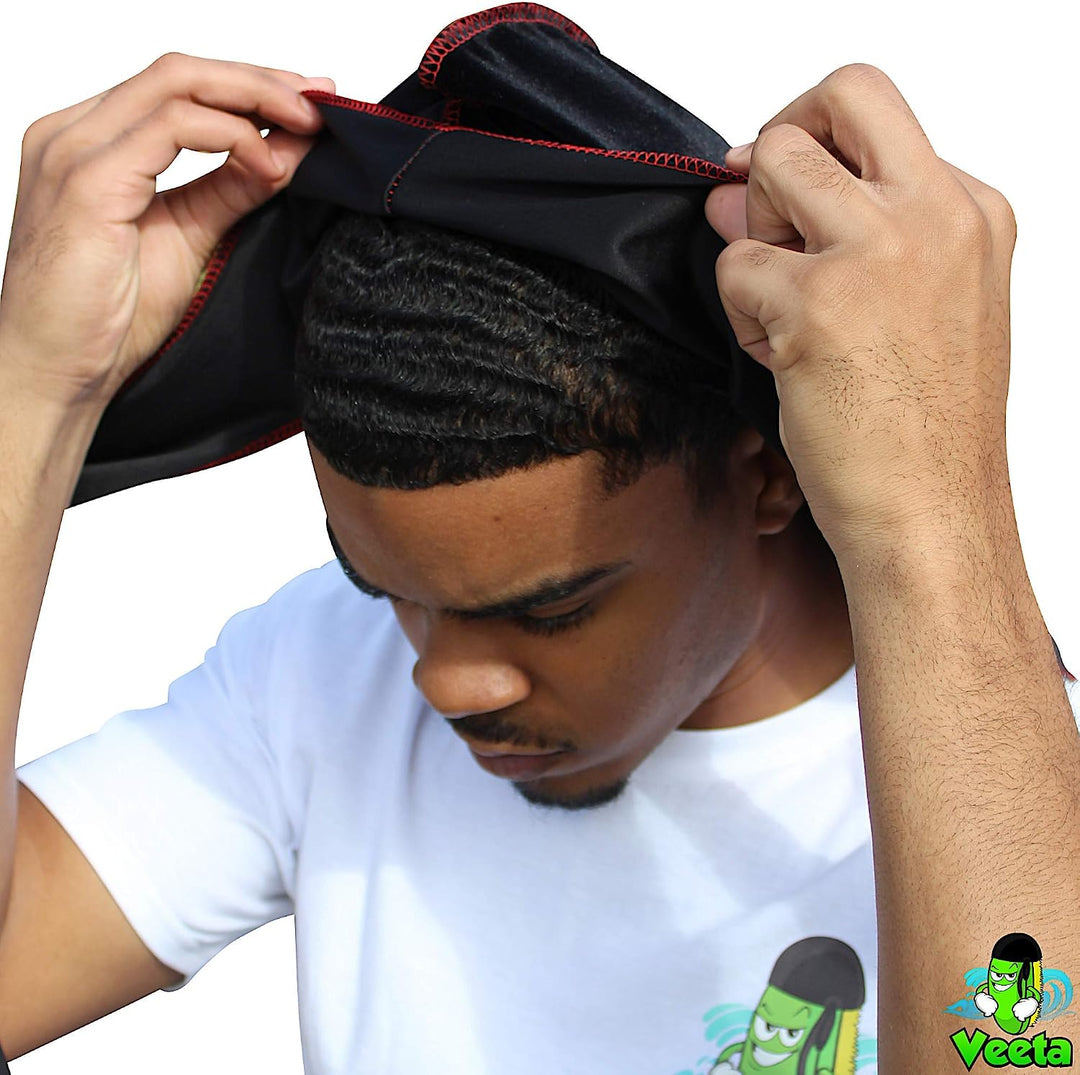 Veeta Superior Velvet Durag – Weiche Samt-Durags für Männer und Frauen, Lange, doppelt breite Träger
