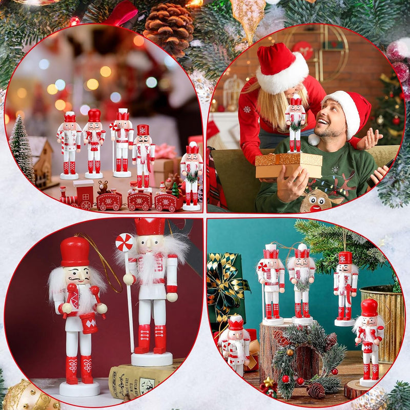 Nussknacker Hängende Ornament Figuren Puppenbaum Anhänger Weihnachtsdekor Mini Holz Soldat Puppe Nus