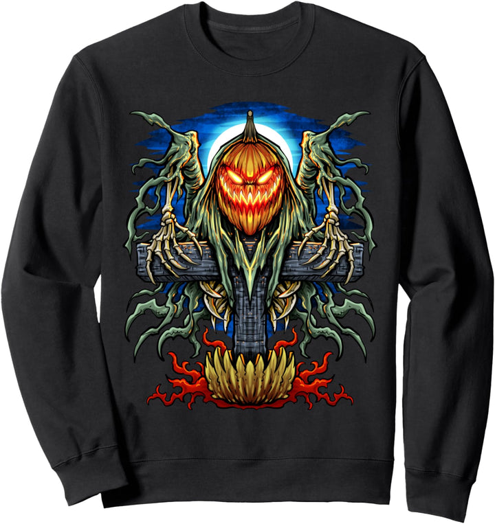 Halloween Jack O Lantern Scarecrow Sweatshirt