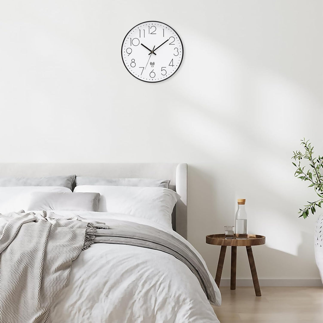 VIVILINEN Wanduhr Funk Geräuschlos Wanduhr Ohne Tickgeräusche Modern Funkwanduhr Lautlos Funkuhr Wan
