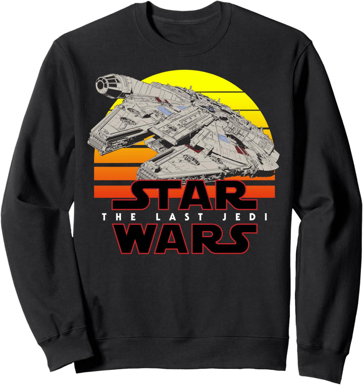 Star Wars Last Jedi Millennium Falcon Retro Logo Sweatshirt