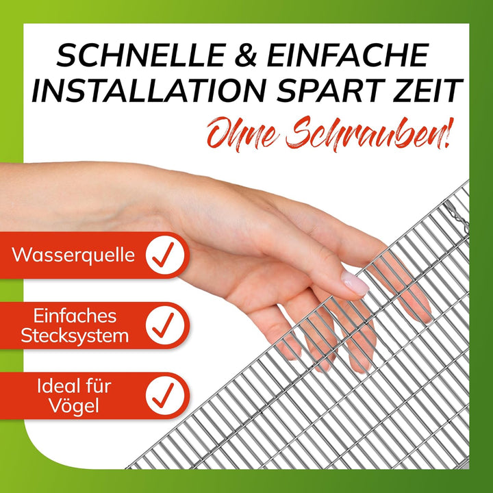 bellissa ‎‎95577 – Hochteich – 490 l Füllvolumen – Garten DIY-Kit mit Gabionen, Folie und Trenn-Vlie