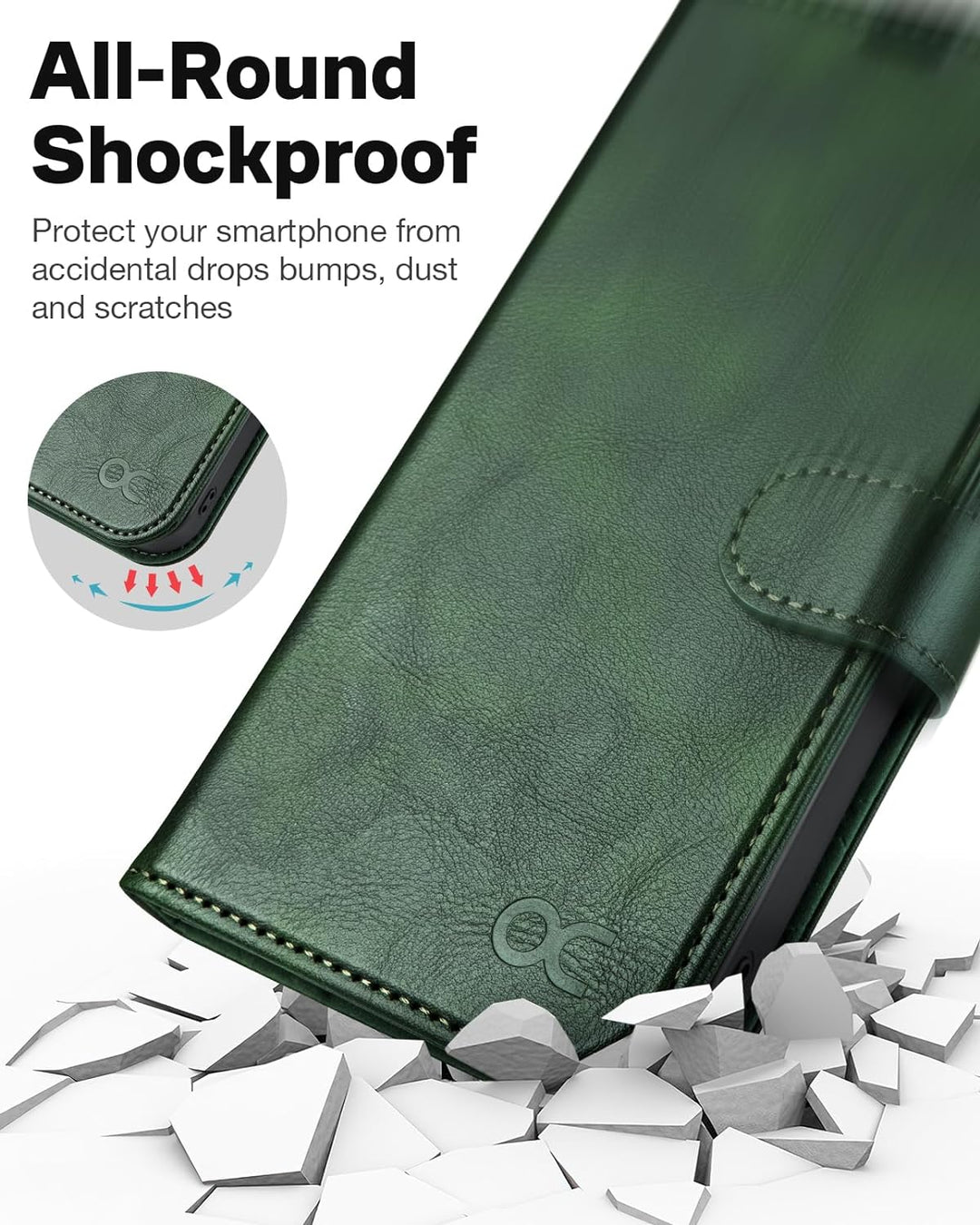 OCASE iPhone 15 Pro Max Hülle(2in1) Leder Stossfestes Case [Abnehmbare magnetische Hülle] [Kabellose