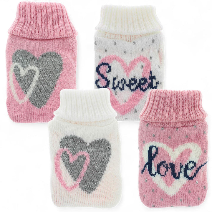 Set Handwärmer Taschenwärmer mit Strickhülle oder Fleeceüberzug, Fingerwärmer gegen kalte Hände im W