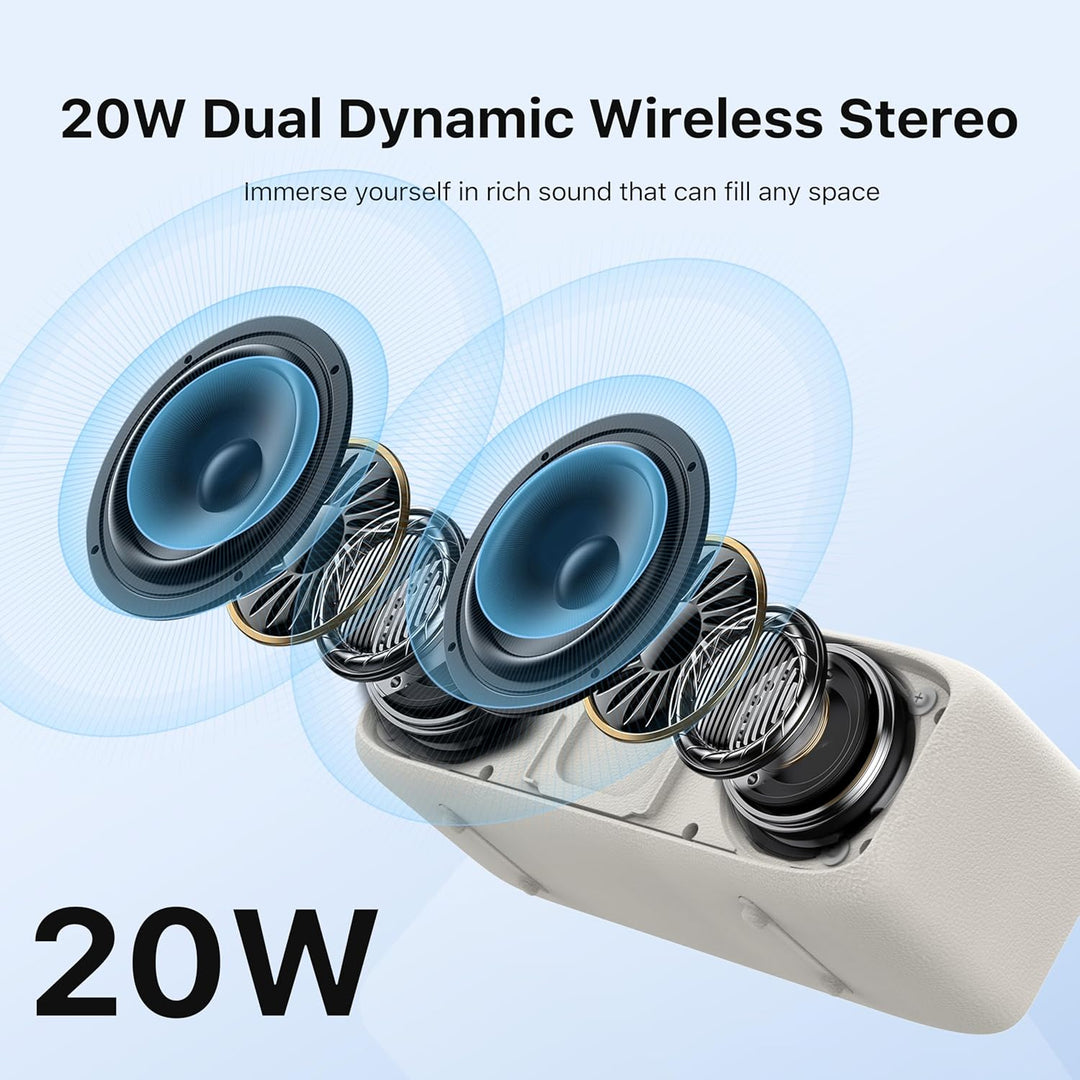 NOBIS 20W Tragbarer Lautsprecher Bluetooth, IP68 Wasserdicht, Bis Zu 24H Wiedergabezeit, TWS-Pairing
