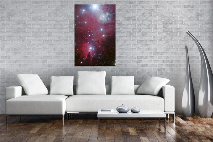deyoli hell leuchtende Sterne Format: 80x60 als Leinwand, Motiv fertig gerahmt auf Echtholzrahmen, H
