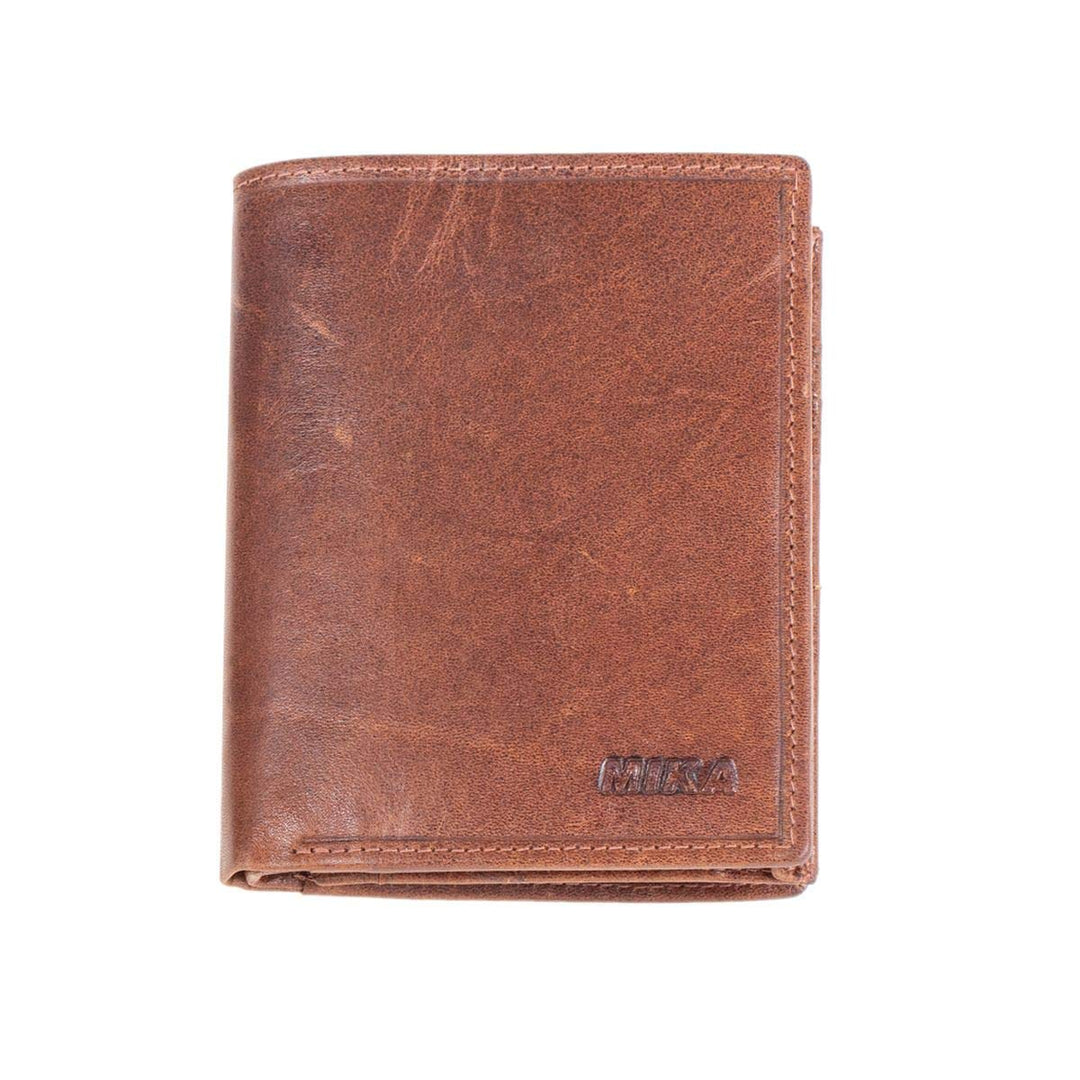 MIKA 42221 - Geldbörse aus Echt Leder, Portemonnaie im Hochformat, Geldbeutel mit RFID Schutz, 8 Kar
