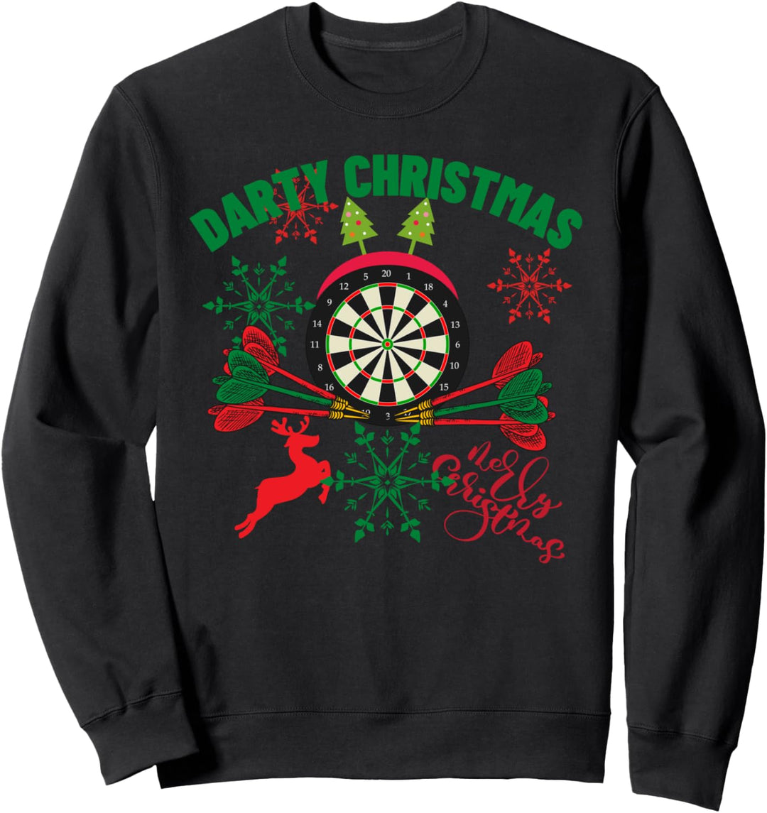 Darty Christmas Ugly Sweater Design für Dartspieler und Fans Sweatshirt