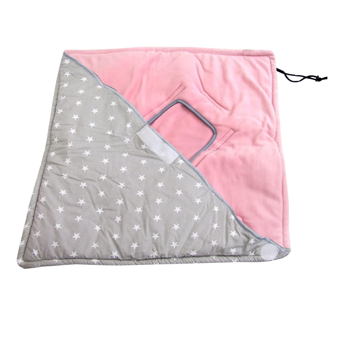 BAMBINIWELT Einschlagdecke Babydecke Decke für Babyschale Kinderwagen mit Fleece universal (Sterne r