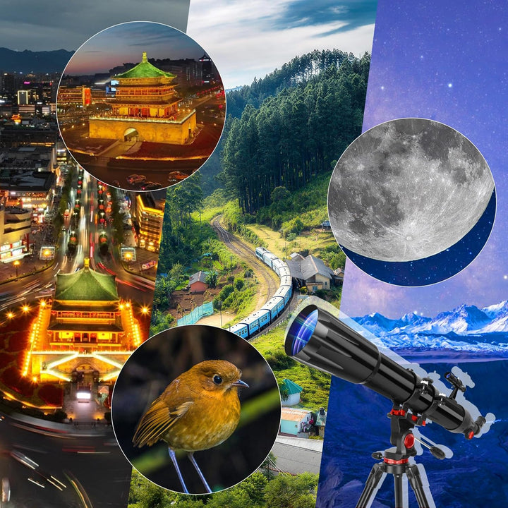 HETEKAN Teleskop, Teleskop Astronomie für Erwachsene, 90 mm Öffnung 900 mm, Profi Refraktor Teleskop