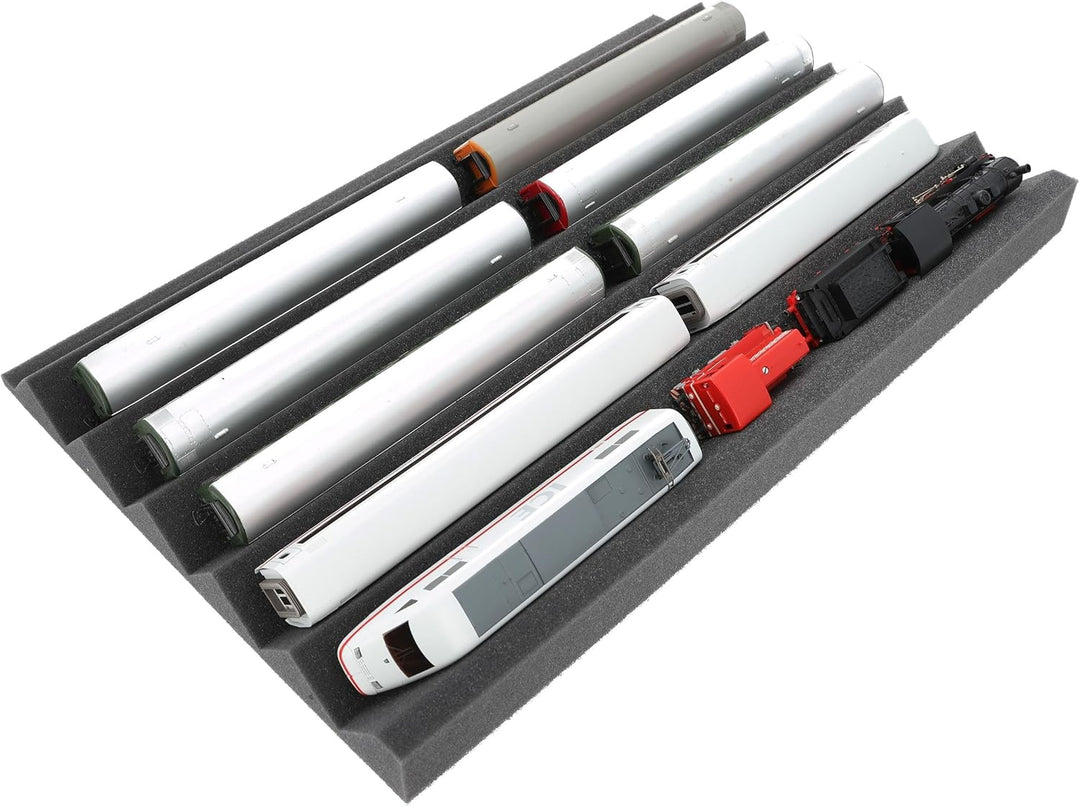 Feldherr EUMEWDA01 Zugliege - Spur H0-5 Fächer für Modelleisenbahn Loks, Waggons und Fahrzeuge, Anza