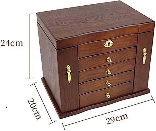 5 Schicht Schmuckkasten Schmuckschatulle Holz Uhrenbox Schmuckkästchen Schmuckkoffer, Schmuck Aufbew