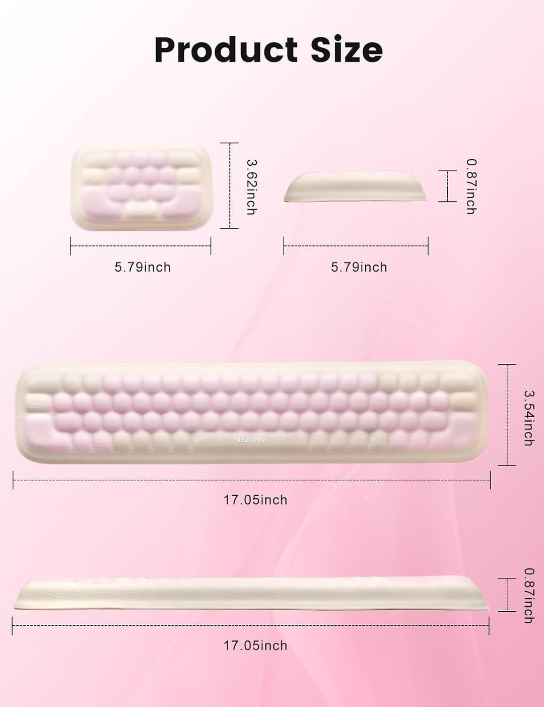 MEATANTY Mauspad Mit Handgelenkauflage & Tastatur Handballenauflage – Ergonomisches Memory-Schaum Se
