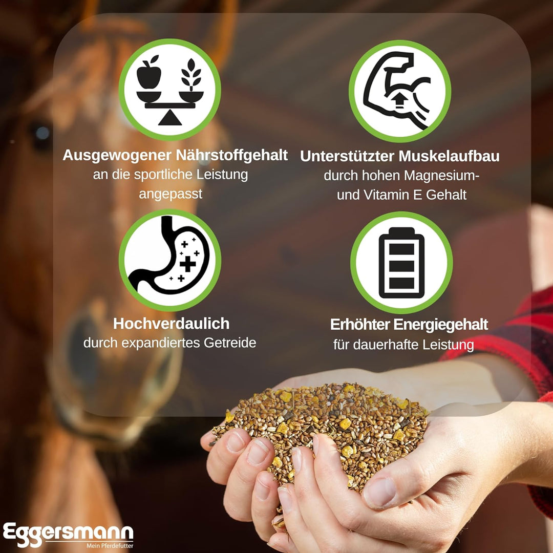 Eggersmann EMH Golden Power Müsli 15 kg – Energiereiches Pferdemüsli für Sportpferde – Haferfreies P
