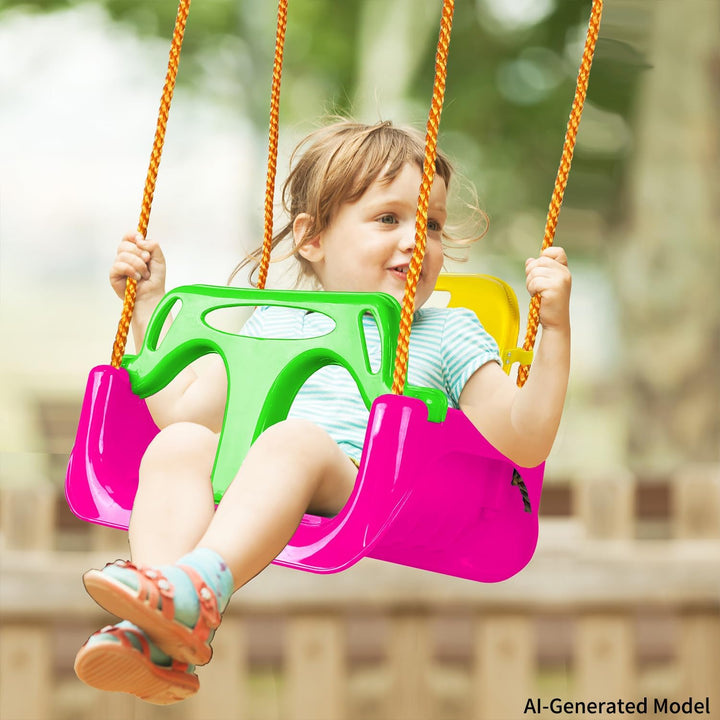 KINSPORY Kinderschaukel Babyschaukel 3 in 1 Babysitz verstellbar Mitwachsend Schaukelsitz Gartenscha