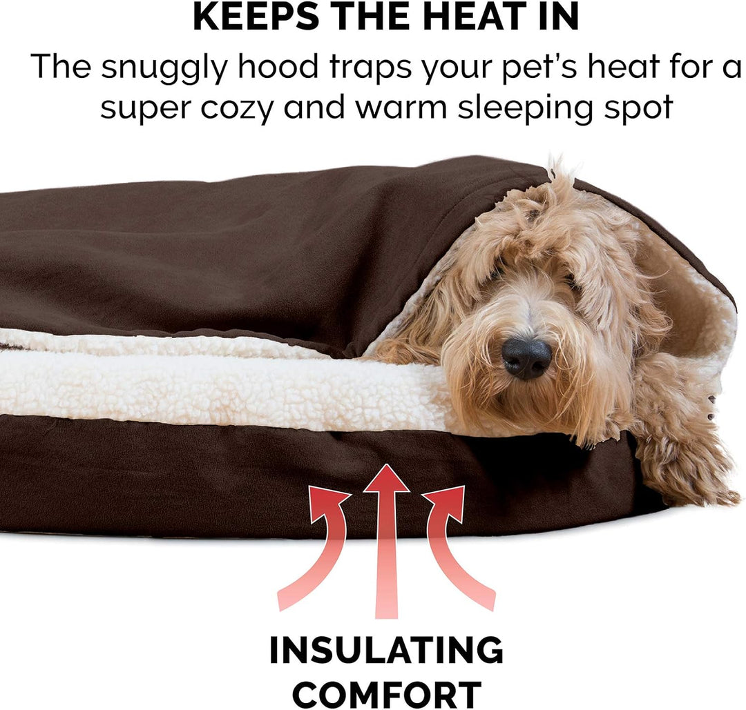 Furhaven Orthopädisches Hundebett für grosse Hunde, rund, mit abnehmbarem, waschbarem Bezug, für Hun