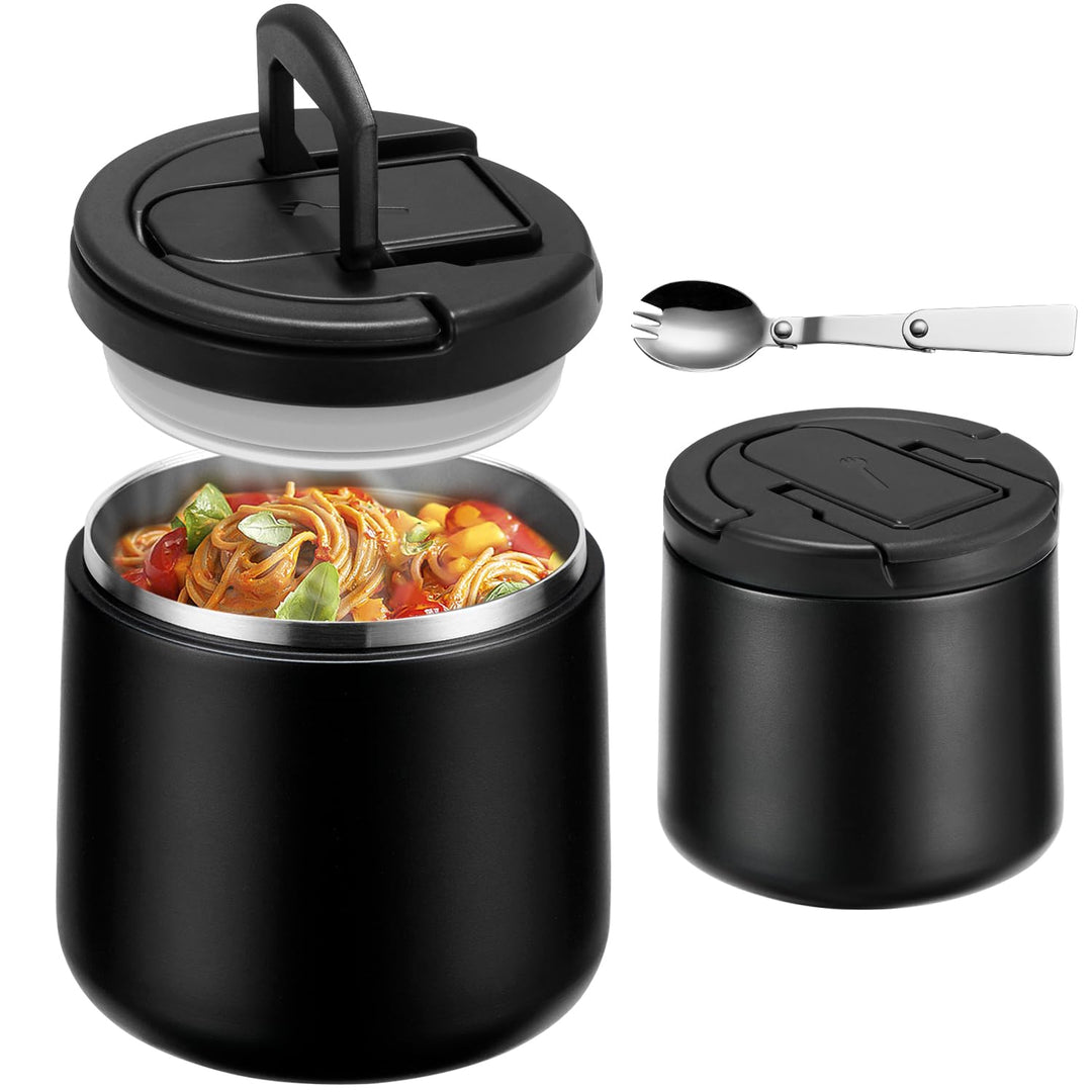 Itslife Thermobehälter für Essen 600ml, Warmhaltebehälter Essen Edelstahl mit Schnallendeckel und Lö