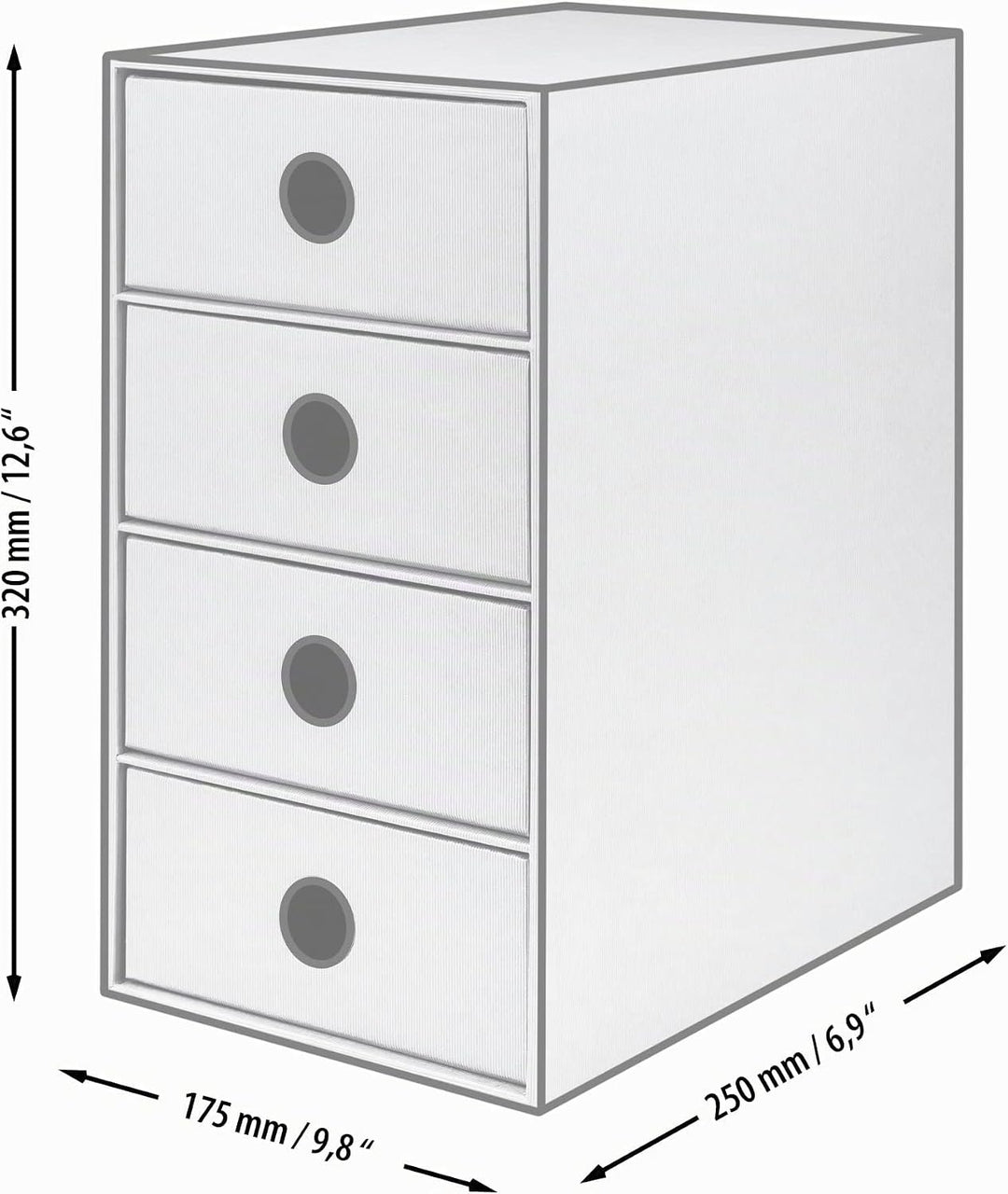 Rössler SOHO 4er Schubladenbox aus Papier | Büro Organizer Schreibtisch | Schubladen Organizer Büro