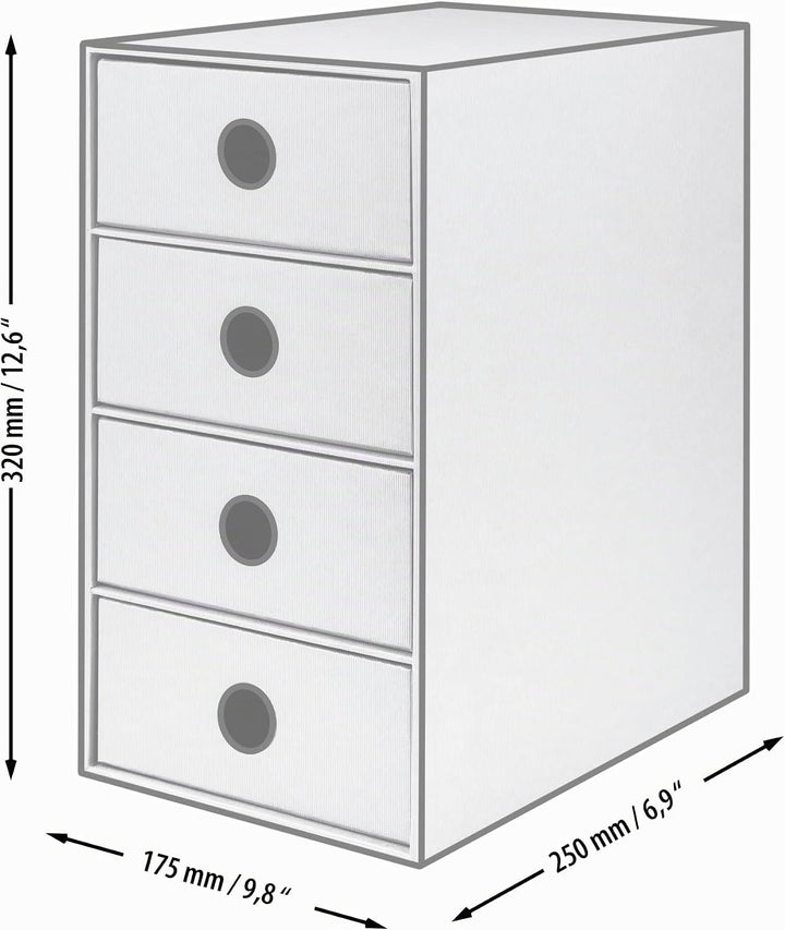 Rössler SOHO 4er Schubladenbox aus Papier | Büro Organizer Schreibtisch | Schubladen Organizer Büro