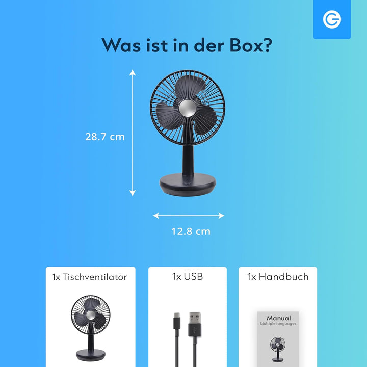 Silvergear Tischventilator - mattschwarz