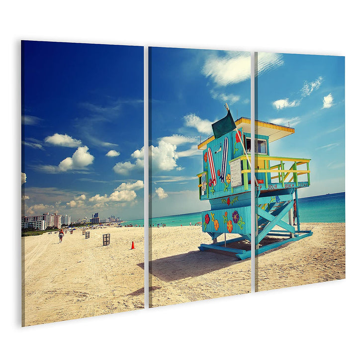 islandburner Bild auf Leinwand South Beach In Miami Florida Buntes Häuschen Bilder Wandbilder Poster