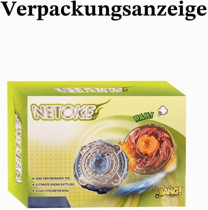 Gyros Turbo Set, 4D Metall Fusion Kampf Kreisel, Mit Battling Top Launcher, Geschenk-Sets,(B-192+B-1