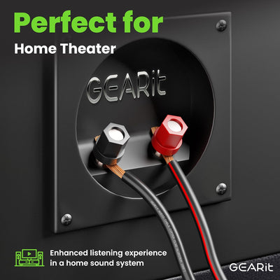 GearIT Lautsprecherkabel, 14 AWG, 14 AWG, Lautsprecherkabel (100 Fuss), ideal für Heimkino-Lautsprec
