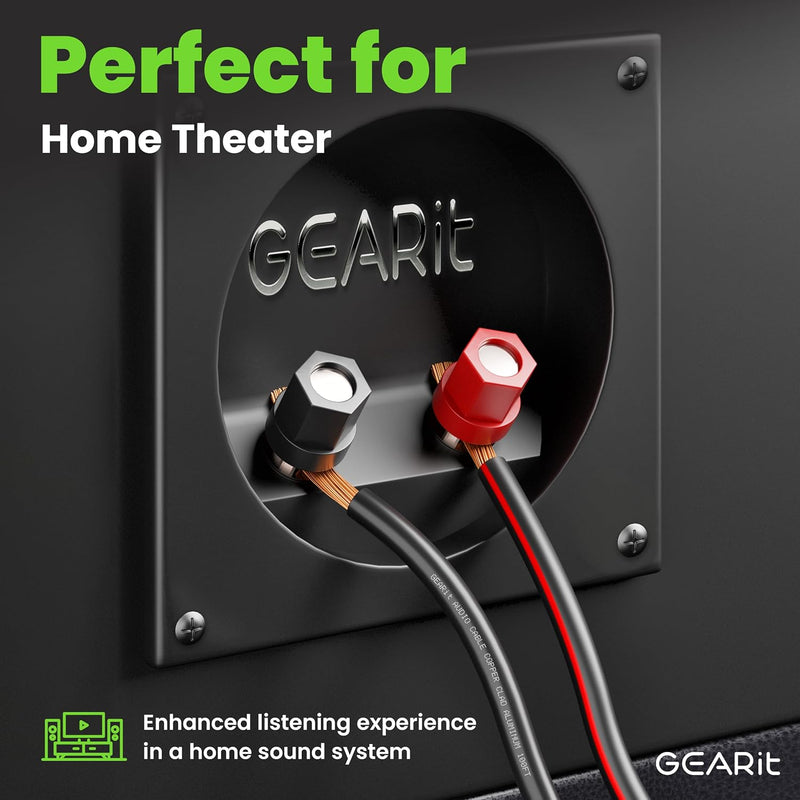 GearIT Lautsprecherkabel, 14 AWG, 14 AWG, Lautsprecherkabel (100 Fuss), ideal für Heimkino-Lautsprec