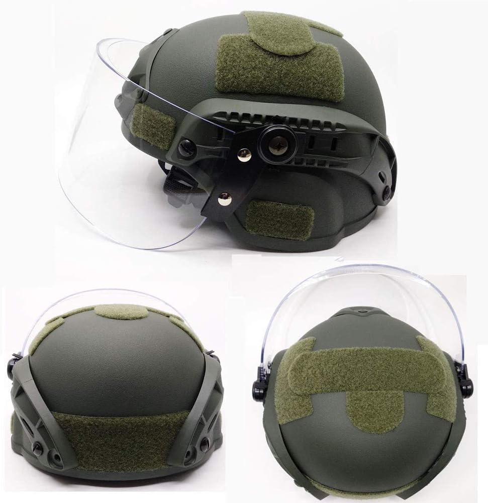 Tactical Area Airsoft Mich 2000 Quick Helm mit NVG Halterung und Schutzbrille. OD, OD