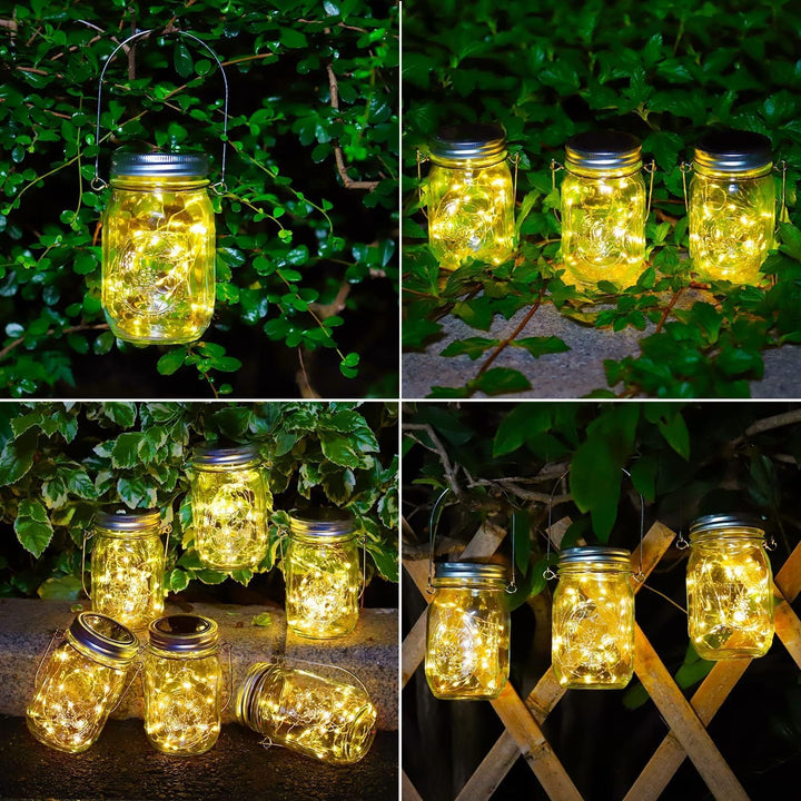 SUNACE 4 Stück Solarlampen- 30 LED Solar Laterne Hängend Solarlampions Wetterfest Lichterkette Ausse