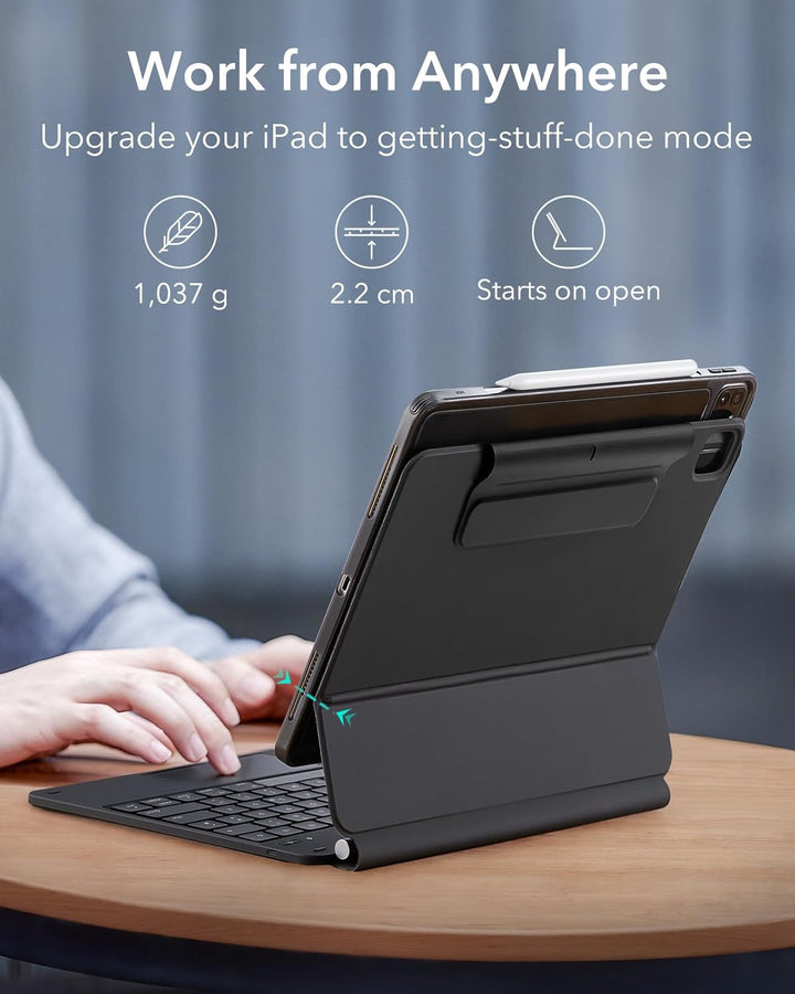ESR Magnetische Keyboard Hülle, iPad Tastatur Hülle für iPad Pro 12.9 2022, magnetischer Ständer, Po