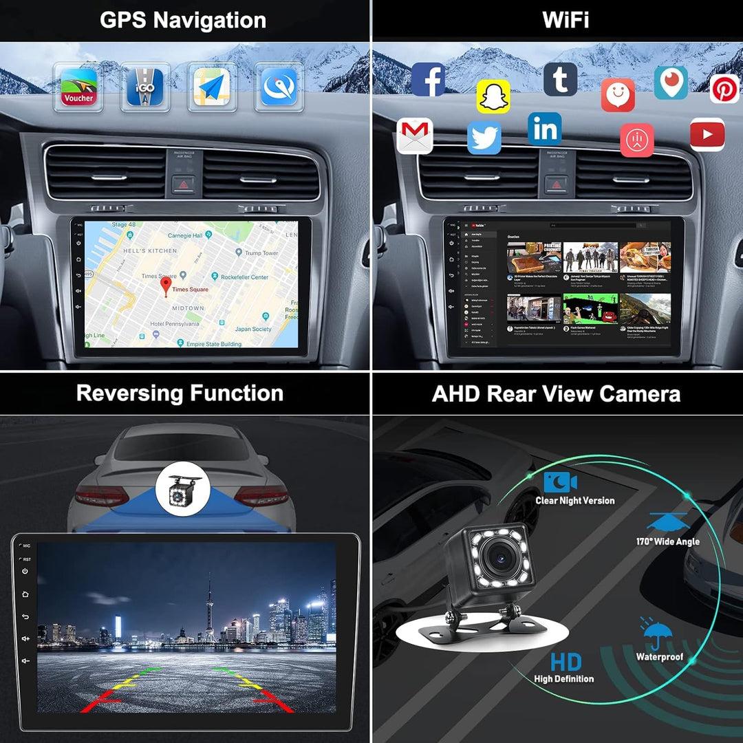 CAMECHO Android Autoradio mit Navi für VW Golf 7 2013 2014 2015 2016 2017 2018,Doppel Din Autoradio