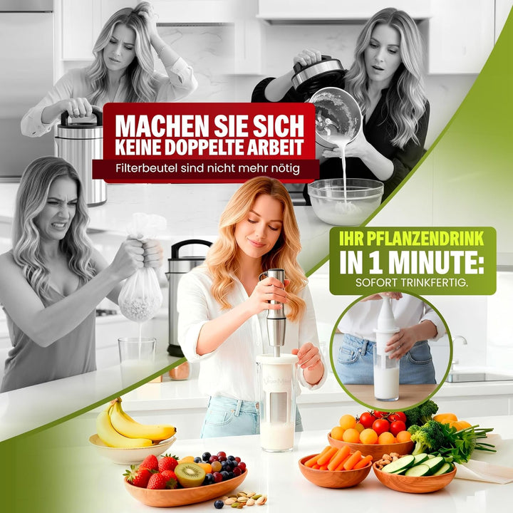 Vegan Milker CLASSIC by Chufamix, multifunktionales Filtersieb - hausgemachte Pflanzenmilch, burmesi