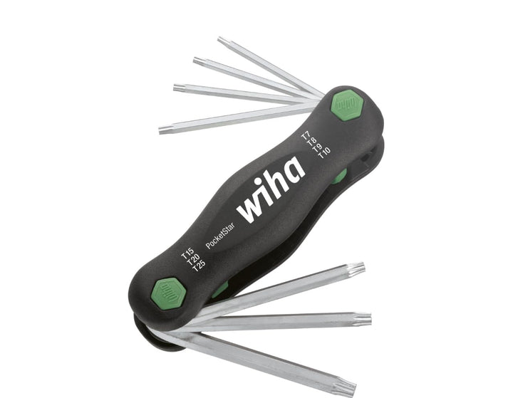 Wiha Multitool PocketStar® TORX 7-tlg., per Tastendruck schneller Zugriff, als Längs- und Quergriff