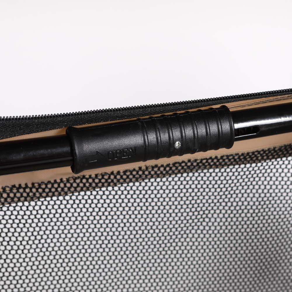 Hundetransportbox faltbar Gr. S Autotransportbox beige schwarz 49x34x34cm Hundebox Nylon 600DD strap