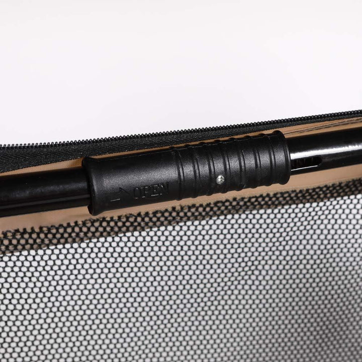Hundetransportbox faltbar Gr. S Autotransportbox beige schwarz 49x34x34cm Hundebox Nylon 600DD strap