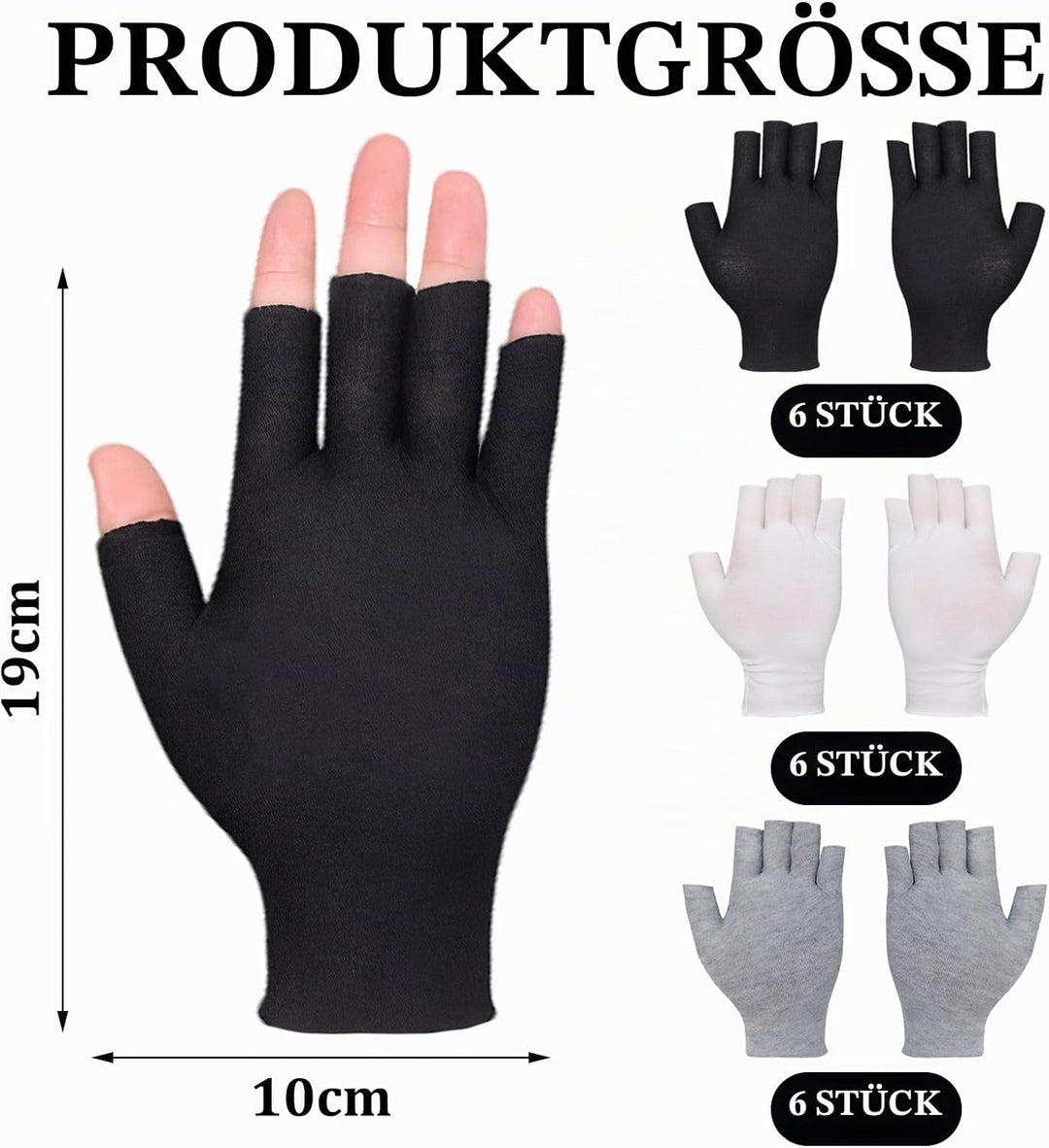 9 Paar Baumwollhandschuhe Fingerlos Fingerlose Baumwollhandschuhe Baumwollhandschuhe Ohne Finger Bau