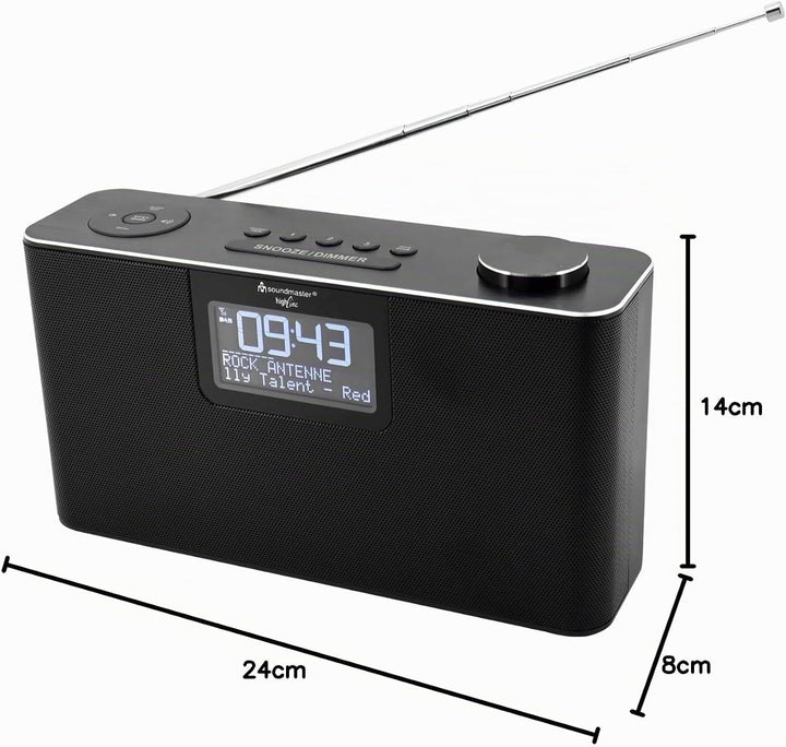 Soundmaster DAB700SW tragbares Radio Boombox DAB+ UKW mit USB SD Bluetooth schwarz, schwarz