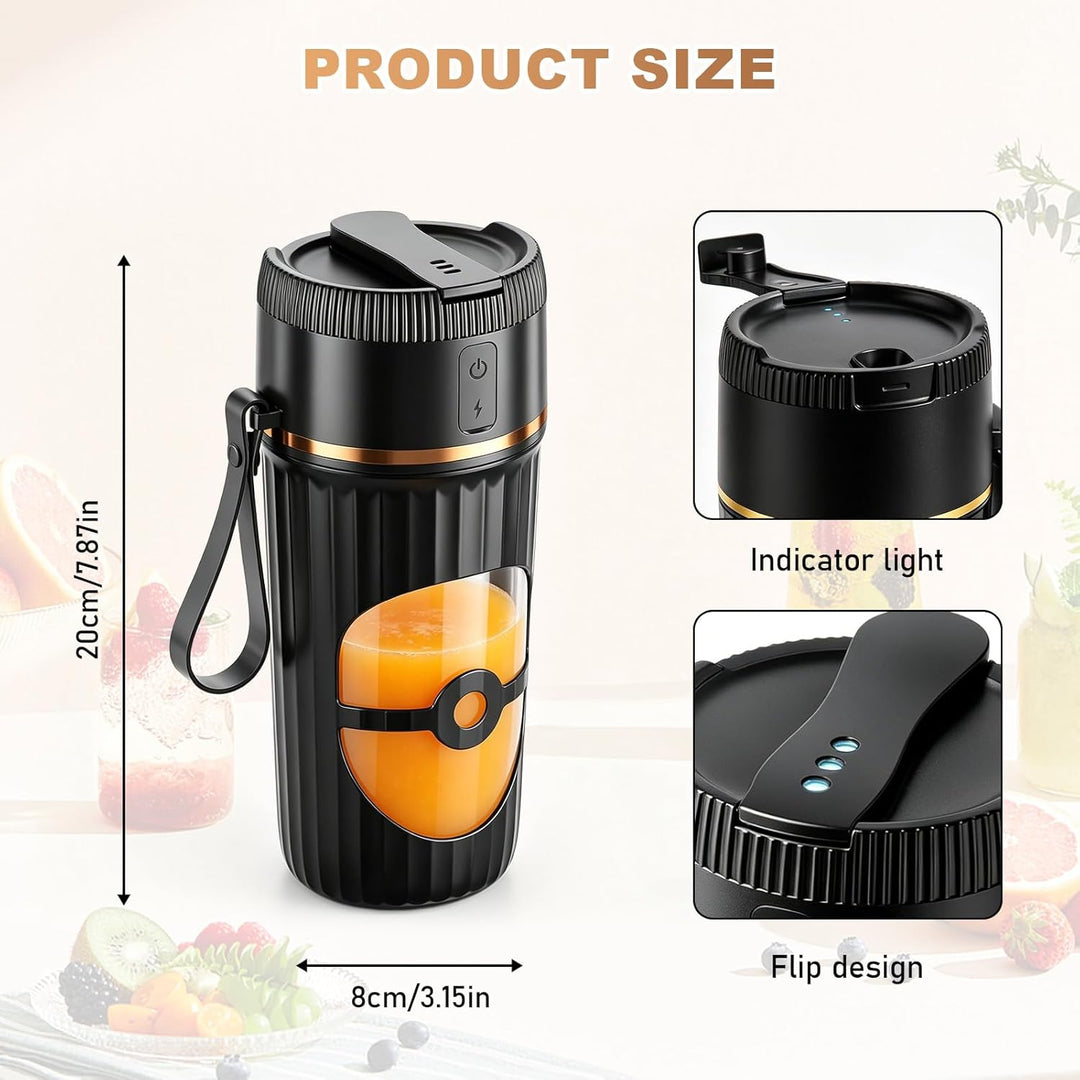 Tragbarer Mixer, Smoothie Maker, 400ml Kleiner Mixer mit 10 Edelstahl Klingen & USB Wiederaufladbare